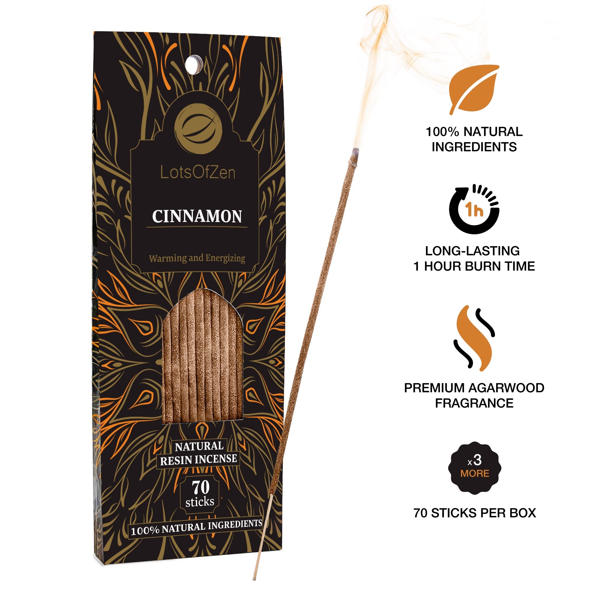 Cinnamon Incense Sticks (70 Pack)
